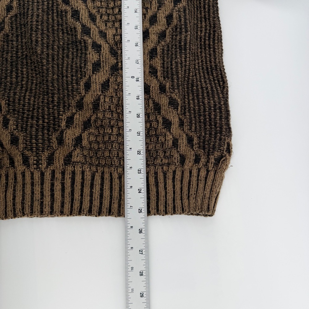 Limited Editions Expressions Geometric Knit Wool Blend Sweater Men L Brown Italy - Picture 5 of 7